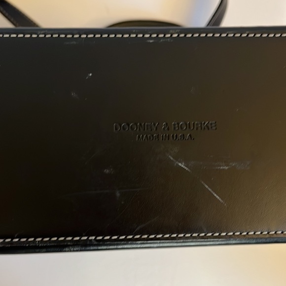 Dooney & Bourke Vintage Cabriolet Black Perforated Leather Top Zip Tote Bag - Picture 13 of 14